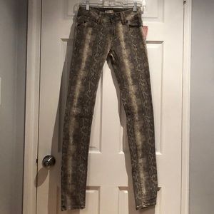 Silence and Noise Skinny Twig Snakeskin Jeans